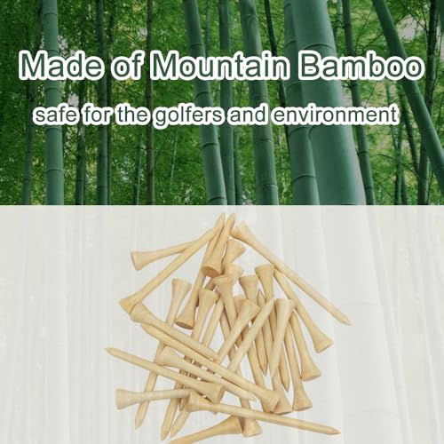 110 Pcs Bamboo Golf Tees - 3 1/4 Inch Biodegradable Long Golf Tees