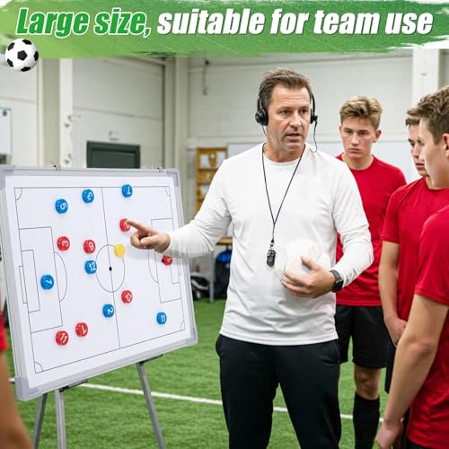 Soccer Coaching Board - 24" x 18" Double-Sided Magnetic Whiteboard with Kit
