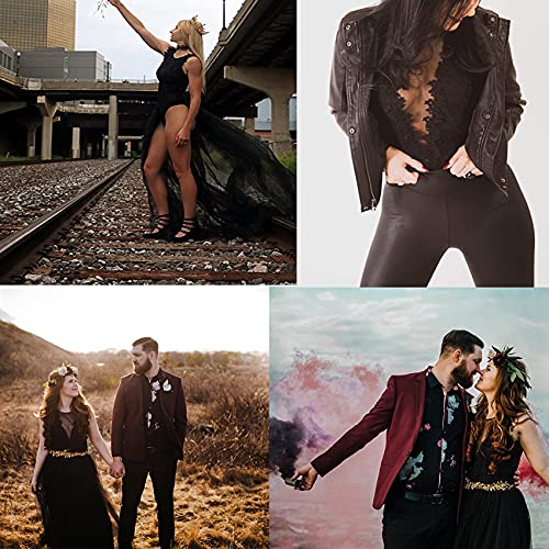 RARITYUS Black Lace Bodysuit Jumpsuit See-Through Mesh Top & Backless Variant Large