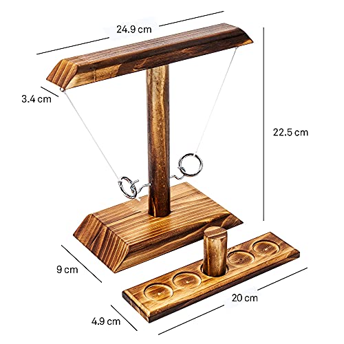 Wooden Ring Toss Game - Handmade Interactive Backyard & Party Game