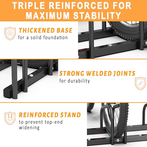 Ultrawall 4 Bike Floor Storage Rack for Garage - Heavy Duty Bike Stand