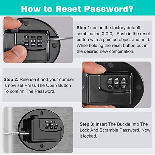 Refrigerator Lock - Heavy Duty Combination Fridge Lock, Child Proof Cabinet Locks,No Keys Needed(Black- 4 Pack)