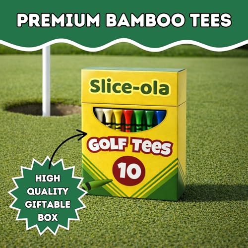 Funny Golf Tees - Premium Bamboo Tees Gift Set - Slice-ola
