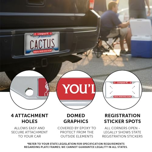 Liverpool FC License Plate Frame - Durable Zinc Alloy Design