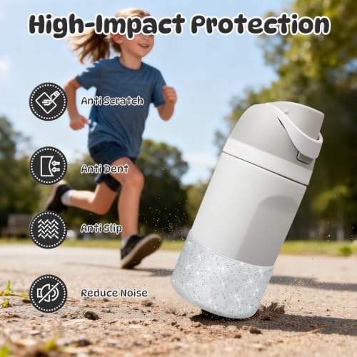 Silicone Boot for Owala Kids Water Bottle - Silver Bling 2-Pack