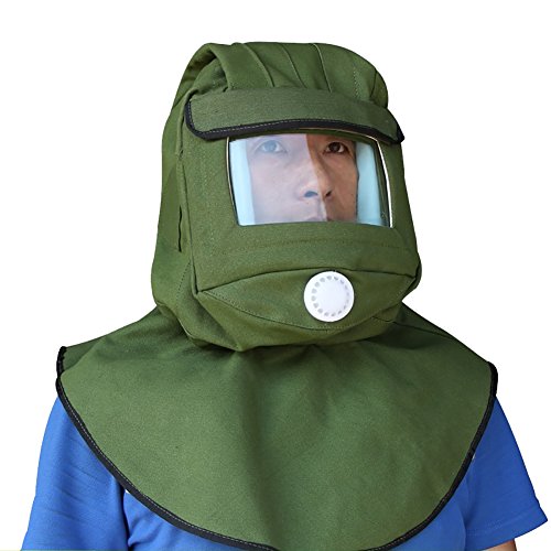 Sand Blasting Hood Cap, Canvas Shawl Sandblaster Protective Gear Mask Anti-dust Hood for Spraying Sanding Cutting, DIY Painting Woodworking Protection