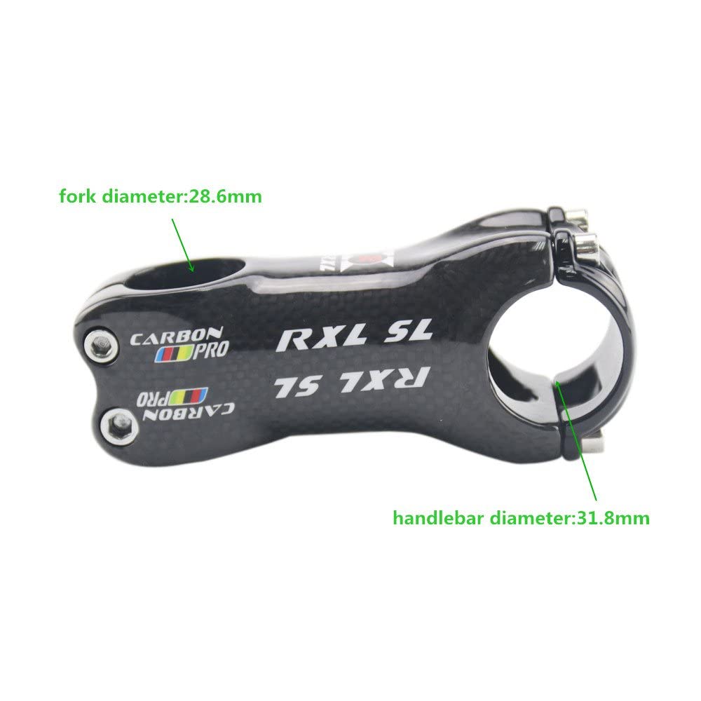RXL SL Carbon Fiber Bike stem 31.8 stem 6° Carbon Road stem Full Carbon Fiber stem 31.8 PRO Carbon Bike Stem 6 Degree Bicycle Components and Accessories (6 Degree 90mm)