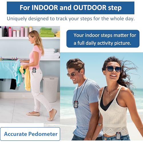 3D Clip-On Pedometer - Accurate Step Counter - Mat Black
