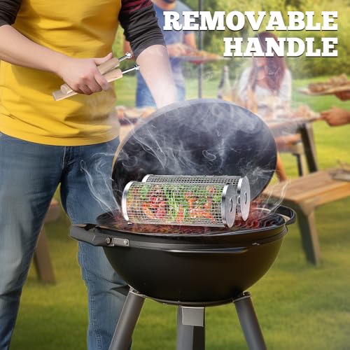 Ivtivfu Removable Handle Grill Basket for Outdoor BBQ & Camping