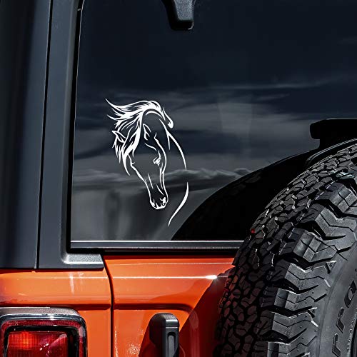 Horse Head Silhouette Vinyl Decal Sticker - 8" x 5"