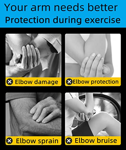 Elbow Compression Sleeves - Breathable Brace Support for Sports - Black 1 Pair