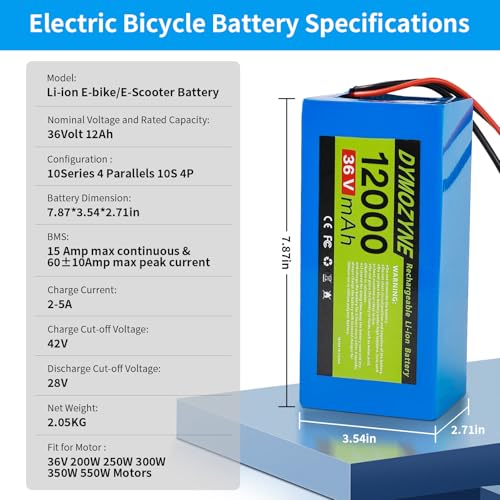 36V 12Ah Lithium Ebike Battery with 20A BMS - Y-36V12AH (120-1000W)