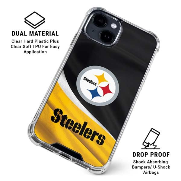 NFL Pittsburgh Steelers Clear Phone Case for iPhone 15