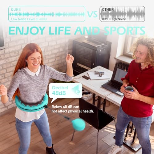 Weighted Hula Hoop with 26 Links - Cyan, 56-66 Inch for Weight Loss