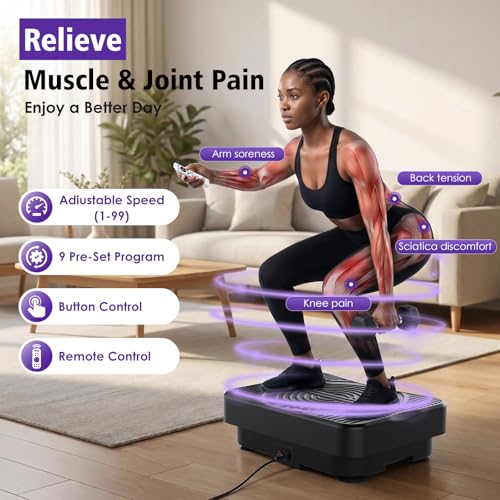 Vibration Plate Exercise Machine for Weight Loss & Muscle Toning - Black