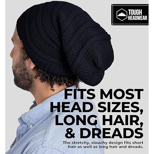 Ribbed Beanie Hat - Stretch Fit Knit Cap for Men & Women - One Size, Black