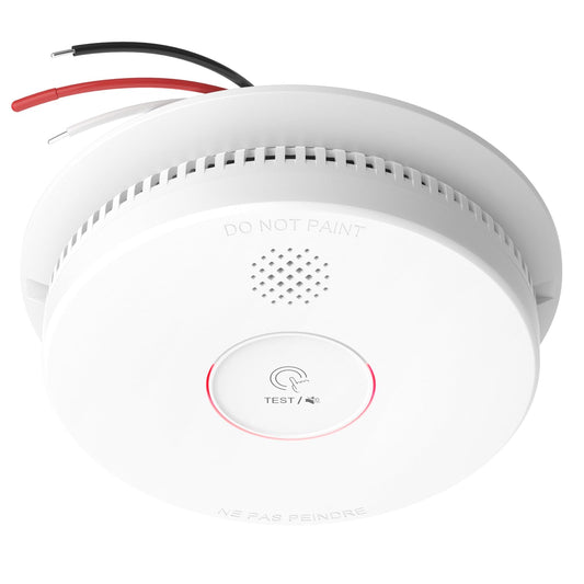 Siterlink Hardwired Interconnected Smoke Detectors,Photoelectric Smoke Alarm with 9V Battery Backup,Test/Silence Button, Hard Wired Fire Alarm for Home GS562A 1pack