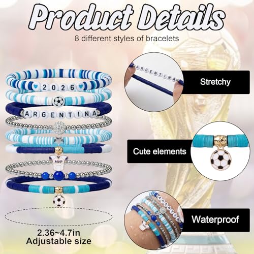 Argentina Soccer Bracelet - World Cup Sports Event Accessory