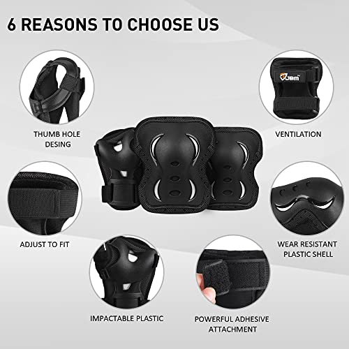 JBM Kids & Youth Skate Protective Gear Set Black Medium 8-14 Years