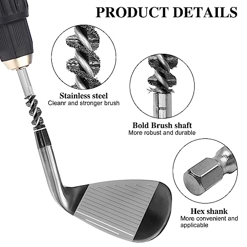 Golf Club Hosel Brush Set - 4 Stainless Steel Cleaning Brushes