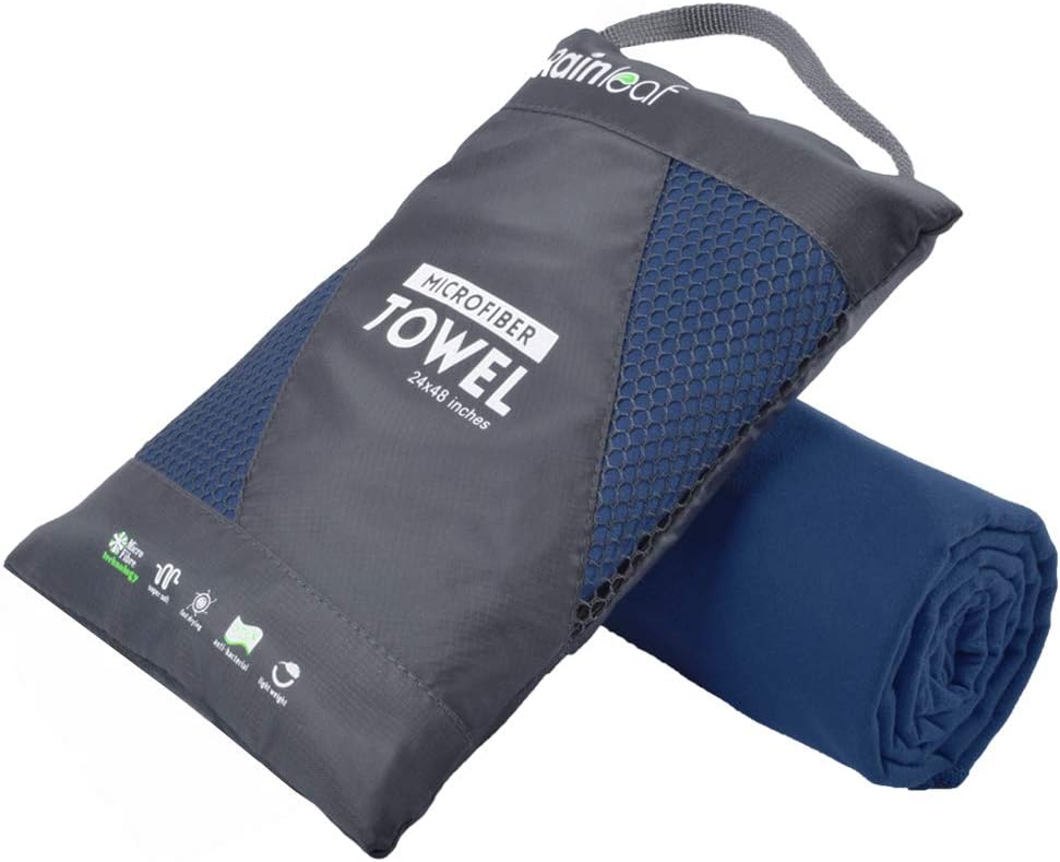 Rainleaf Microfiber Towel - Quick Dry, Super Absorbent & Ultra Compact | Ideal for Travel, Gym & Camping