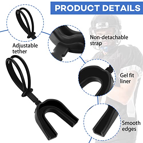 6 Pack Sports Mouthguards with Strap - Soft Protective Mouthguard for Football, Basketball, Hockey, Lacrosse