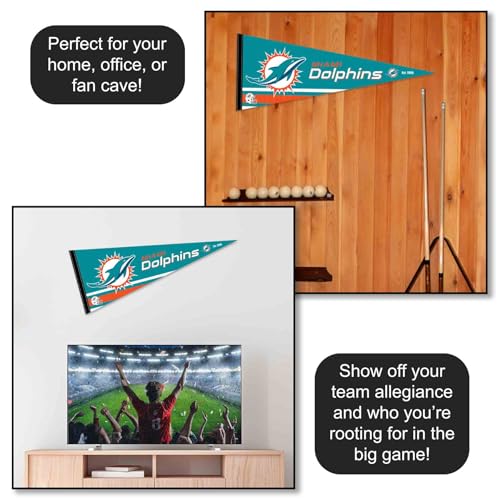 Miami Dolphins Pennant Flag - 12x30 Inch Felt Banner