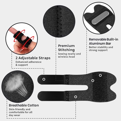 Short Thumb Finger Splint Brace for Arthritis Pain Relief - Black
