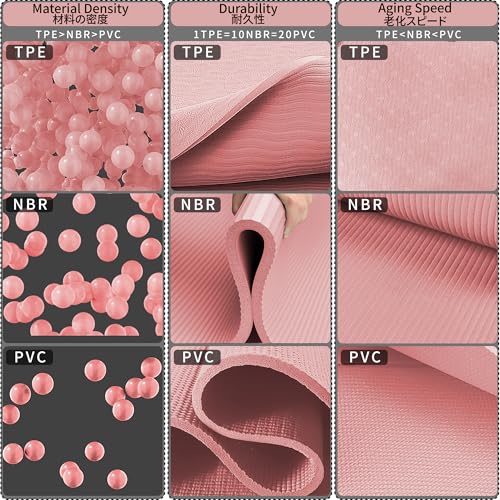 Foldable Yoga Mat for Travel - 6mm Thick, Non-Slip TPE - Pink