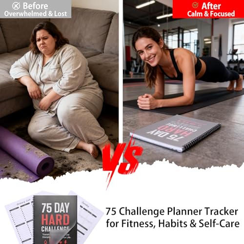 75 Hard Challenge Journal - Daily Progress & Tracker Planner