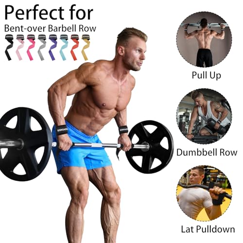 Silicone Lifting Straps - 24 Inch Padded Weightlifting Straps - Black