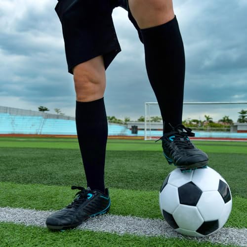 Compression Knee High Open Toe Support Socks - 3 Pairs, Large, Nude/Black