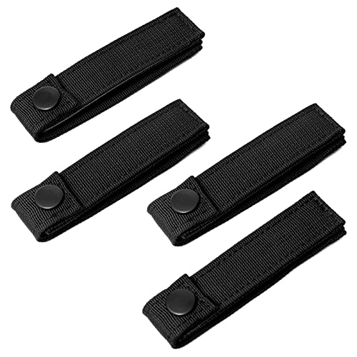 Tactical Molle Straps with Snap - 4 Inch, 4 PCS - Black
