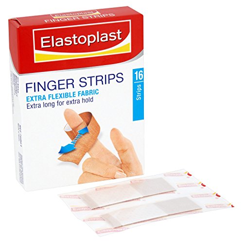 Extra Flexible Finger Strip Plasters - 16 Count, Waterproof Fabric
