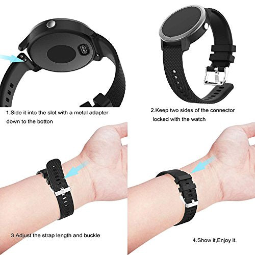 Soft Silicone Replacement Watch Band for Vivoactive 3 - Black