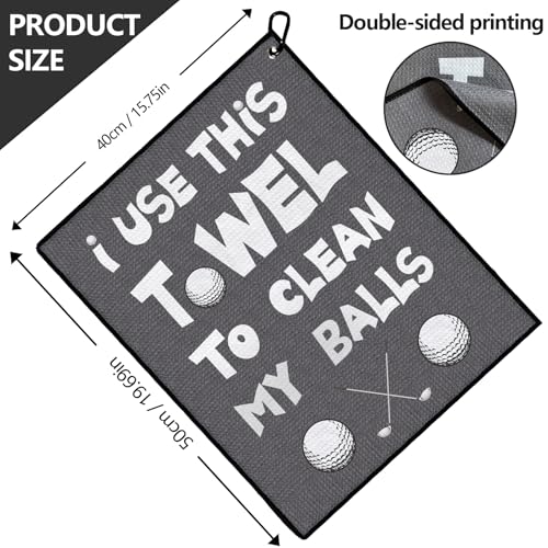 Funny Golf Towel with Clip - Unique Gift for Men, Dad, Husband