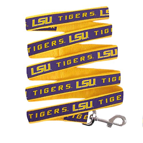 NCAA Dog Leash - Medium LSU Tigers, Durable Heavy-Duty Nylon