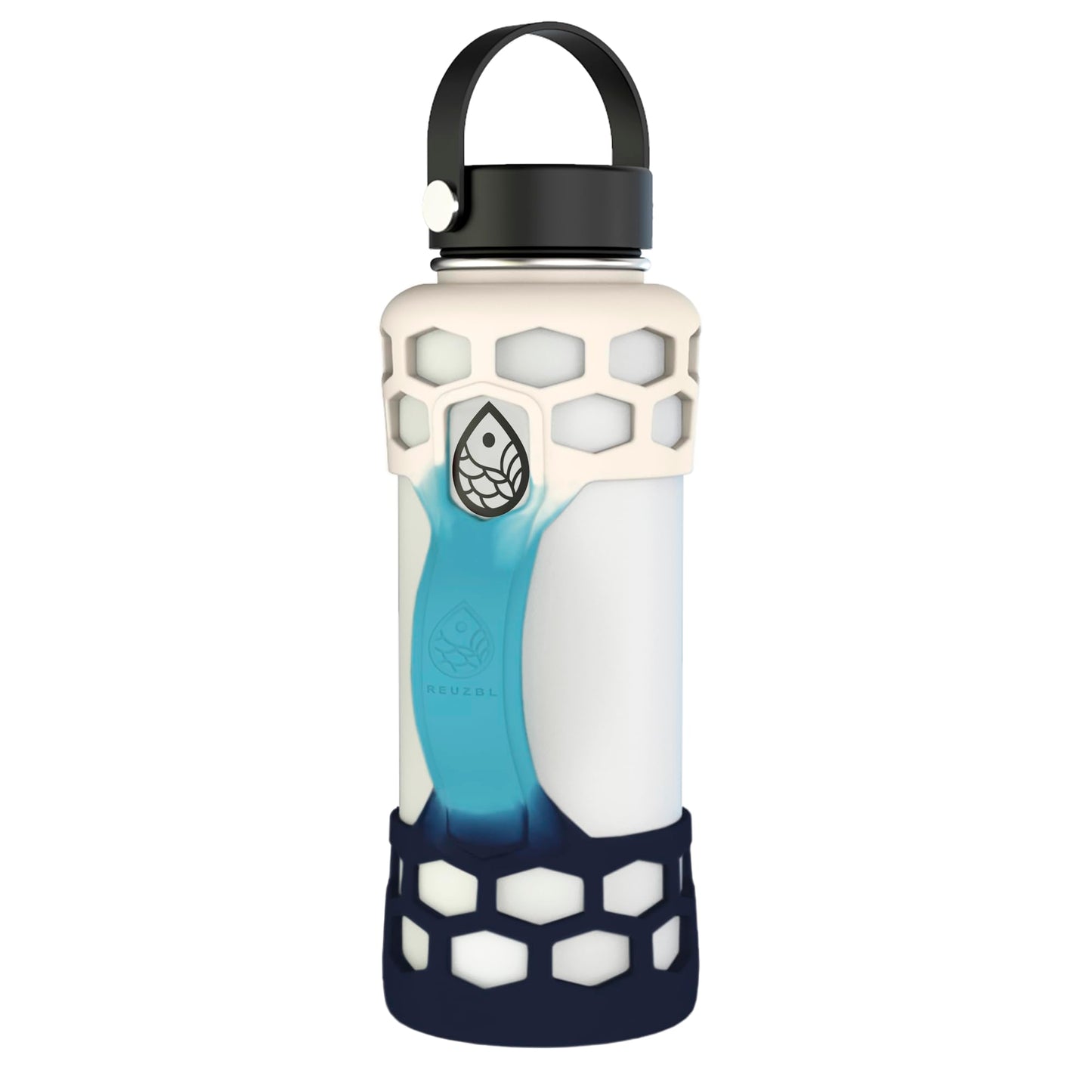 REUZBL Silicone Boot Sleeve Protector with Handle – Compatible with Hydro Flask 40oz, 32oz, 24oz, 21oz – Protective Bottle Bumper for Stainless Steel Water Bottles