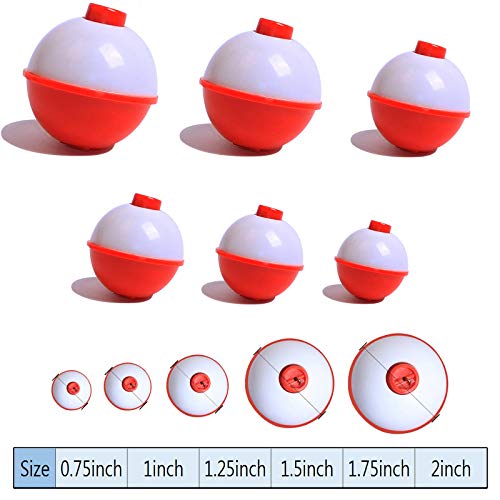 Fishing Bobbers - 0.75in Round Snap-on Buoy Floats - 15 Pack