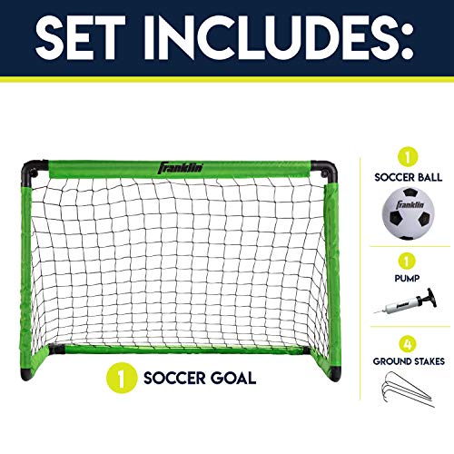 Mini Soccer Goal Set with Ball & Pump - Green, 36" x 24"