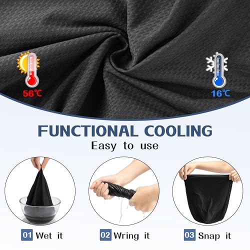 Cooling Skull Caps - 2 Pack Stretchy Sweat-Wicking Cycling Hats - Black+Black