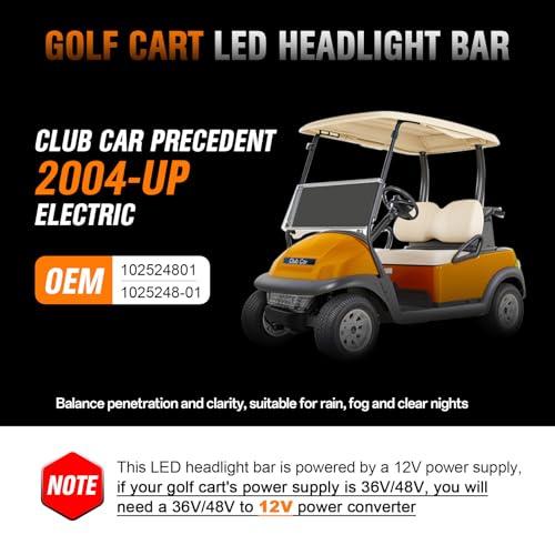 Golf Cart LED Headlight Bar for Club Car Precedent 2004+ 12V Replacement