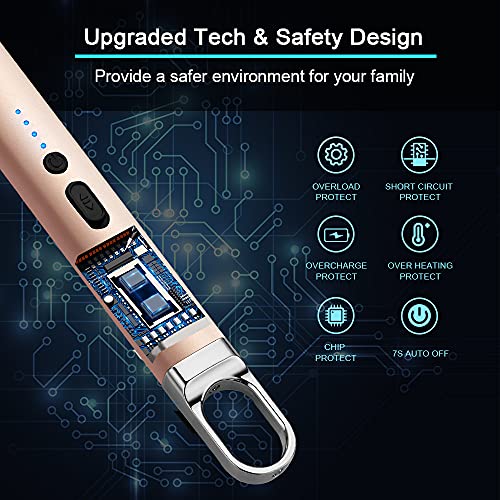 Electric Arc Candle Lighter - Rechargeable USB Flameless Long Neck - Gold