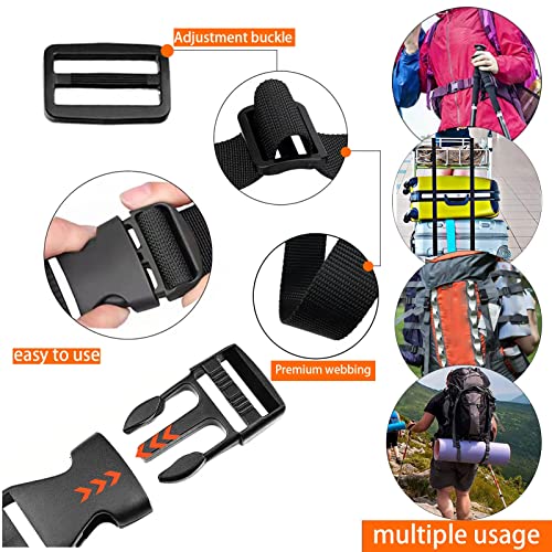 Adjustable Nylon Utility Straps with Quick-Release Buckle - 2 Pack