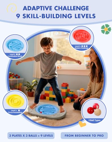 Kids 2-in-1 Maze Balance Board with Bag - Sensory Training Toy
