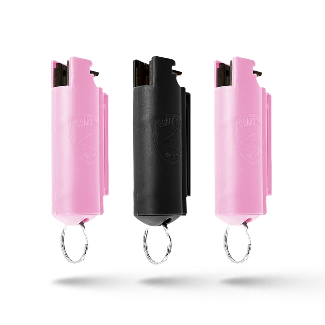 Guard Dog Security Quick Action Pepper Spray Self Defense Keychain, Maximum Strength 1.44 MC, OC Spray, 16-Foot Range, Twist-Lock Safety, Belt Clip for Easy Carry for Women, Men