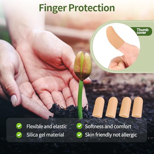 Gel Finger Cots - Silicone Finger Protectors for Pain Relief - Skin, 10 Pack
