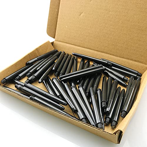 50 Pack Plastic Dart Shafts with Standard 2BA Thread - Black
