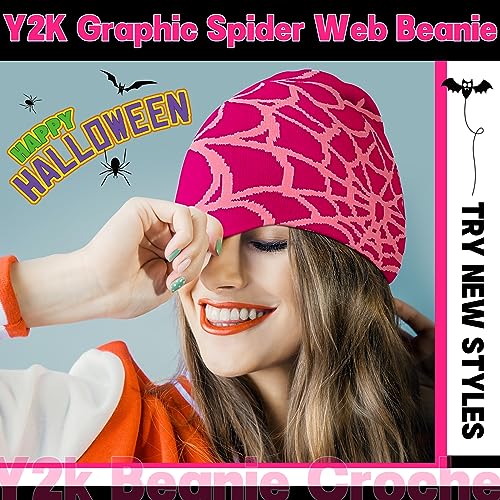 Spider Web Pattern Beanies - 4 Pack Trendy Color Knitted Hats