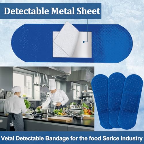 Blue Bandages - 120 Pcs 1" x 3" Classic Shape for First Aid